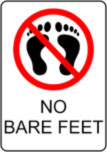No Bare Feet sign